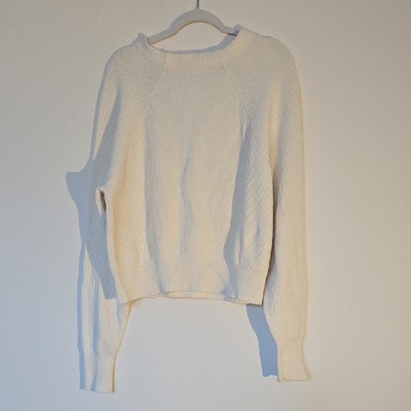 Free People Sweaters - Free People Creamy White Ribbed Sweater, Normcore Minimalost Large